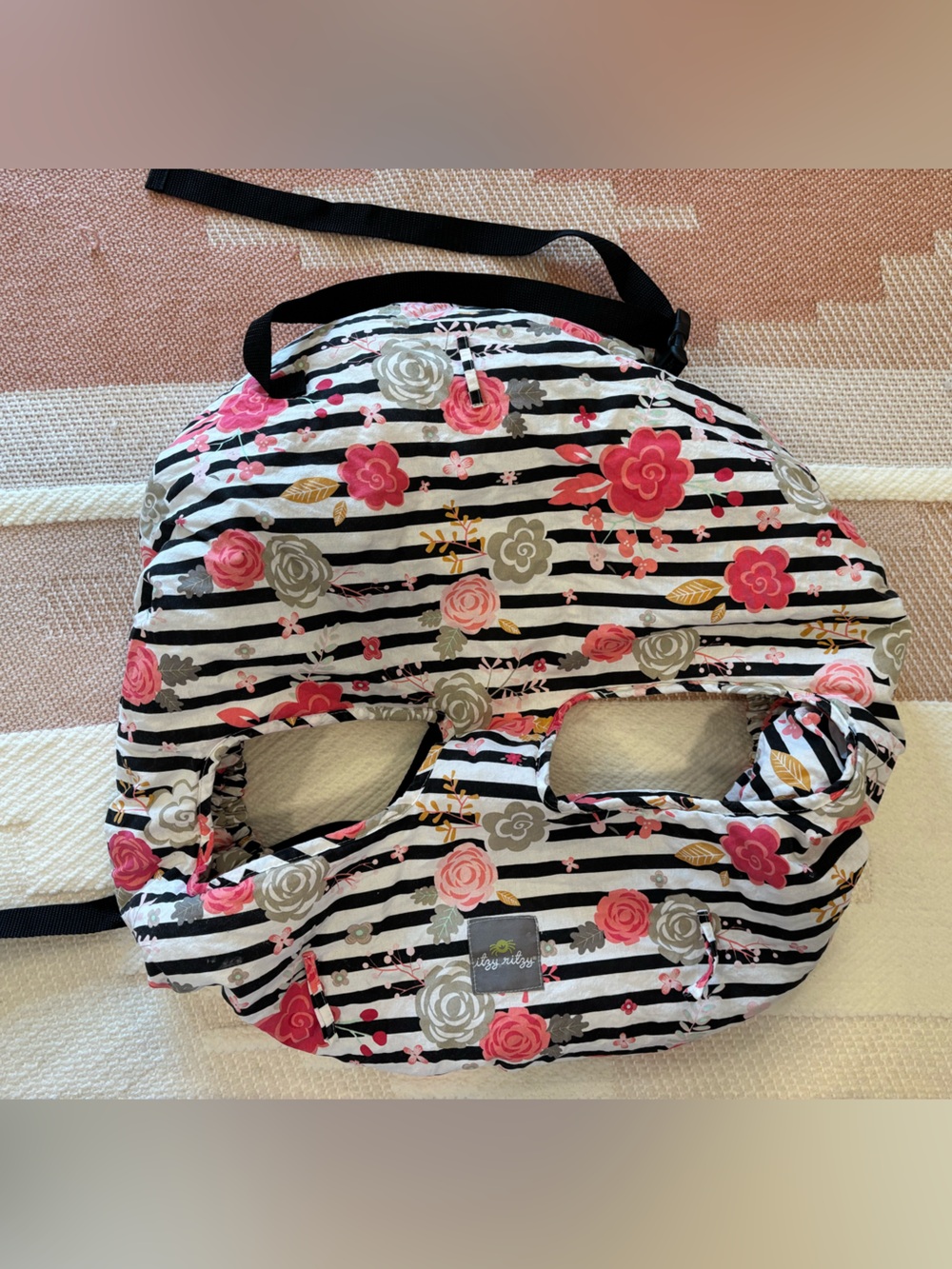 Itzy Ritzy car seat and shopping cart cover: floral stripe